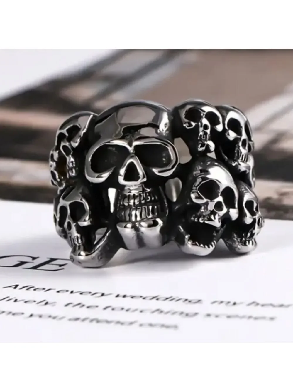 Silvertone Skull Ring